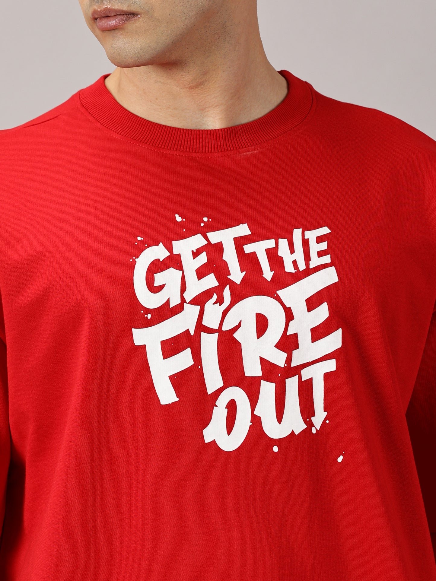 FB Get The Fire Out Oversized Red T Shirt
