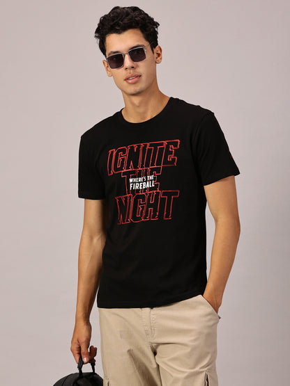 FB Glow in Dark  Where' The Fireball Ignite The Night Black T Shirt