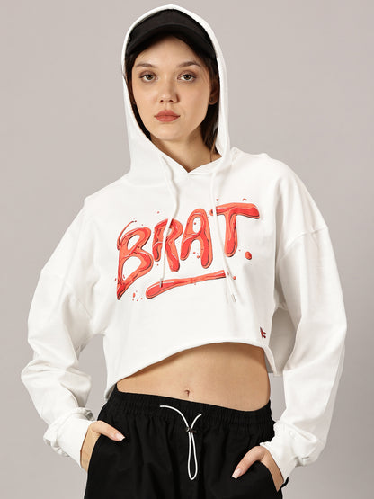 FB Brat 3D Puff Crop Hoodie