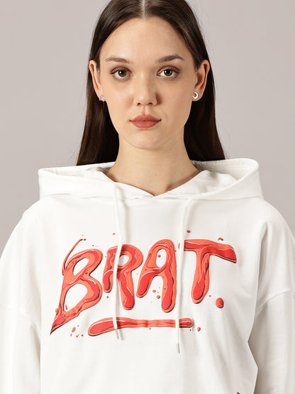 FB Brat 3D Puff Crop Hoodie