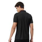 Load image into Gallery viewer, Checker Polo Black Fire Logo T-shirt
