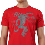 Load image into Gallery viewer, Round Neck Red Fireball  Logo Rise Beyond T-shirt
