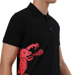 Load image into Gallery viewer, S/Slv Pique Dragon On Side Polo
