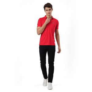 Checker Polo Red Fire Logo T-shirt